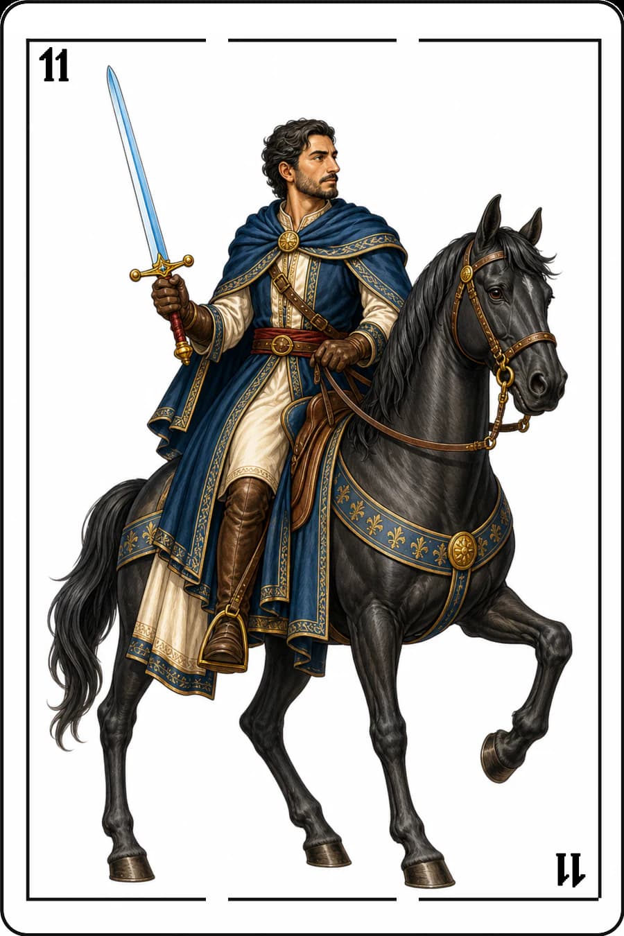 Caballo de espadas, edición masculina de la baraja Guiñote+