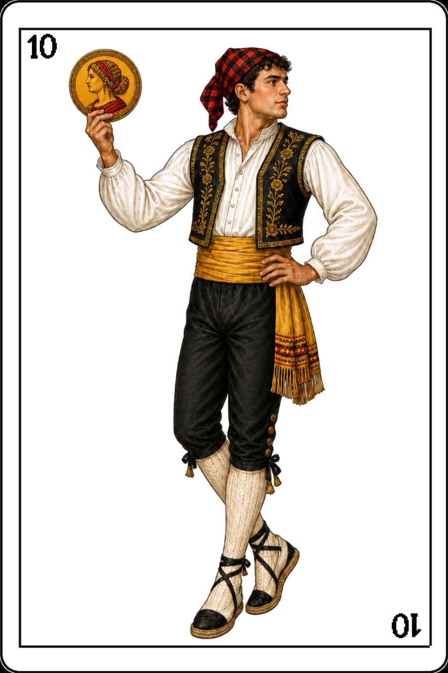 Sota de oros, baraja masculina Guiñote+