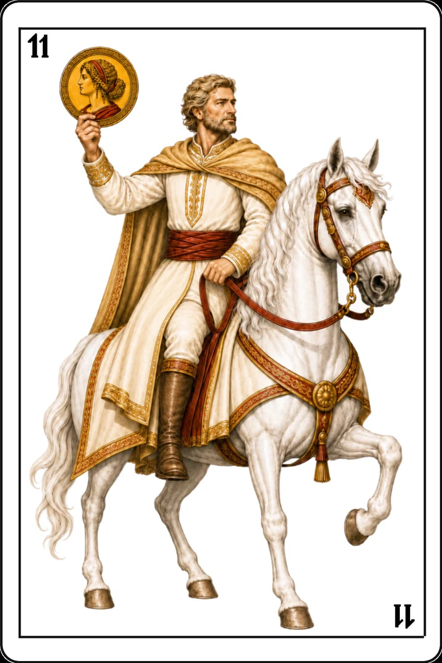 Caballo de oros, baraja masculina Guiñote+