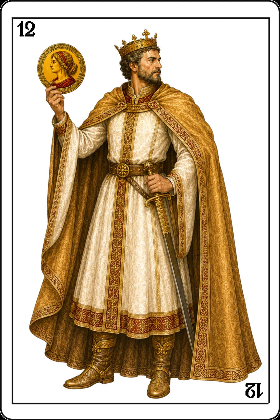 Rey de oros, baraja masculina Guiñote+