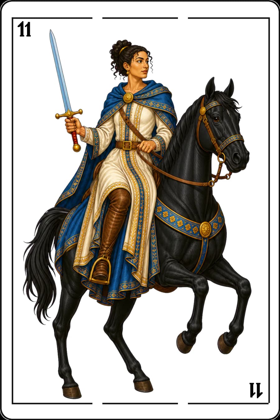 Caballo de espadas, edición femenina de la baraja Guiñote+