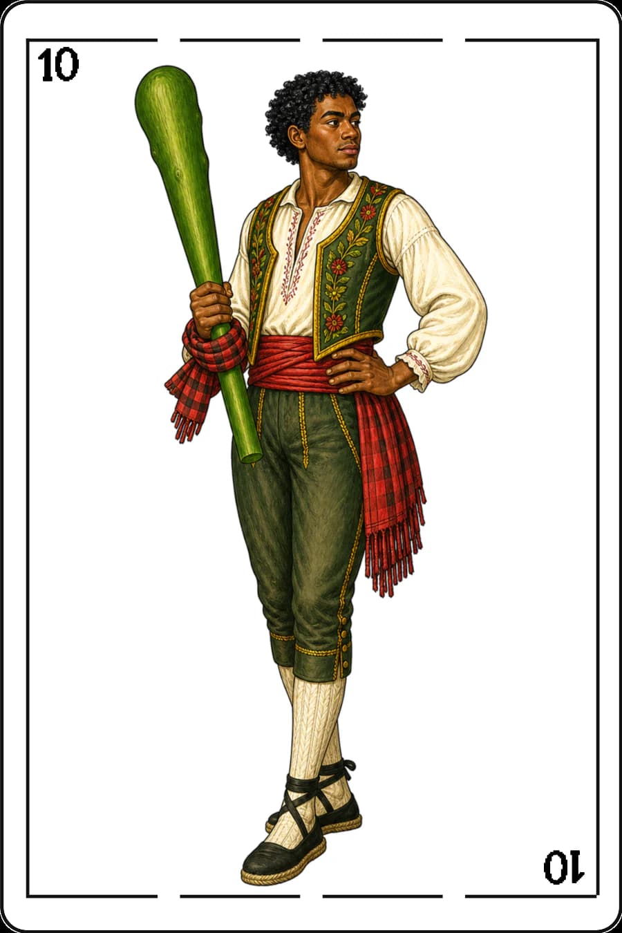 Sota de bastos, baraja masculina Guiñote+