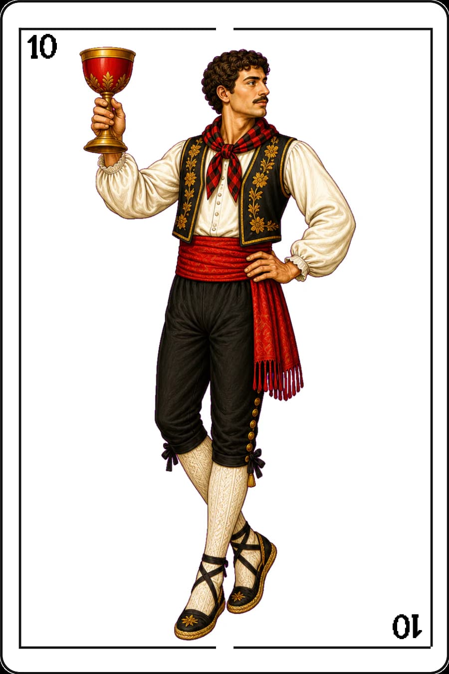 Sota de copas, baraja masculina Guiñote+