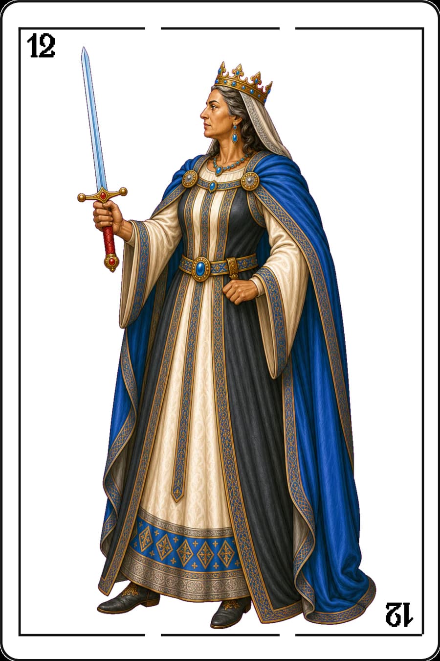 Rey de espadas, baraja femenina Guiñote+